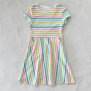 Wonder Nation Girls Striped Dress Size M 7-8 Multicolor Pocket Dress